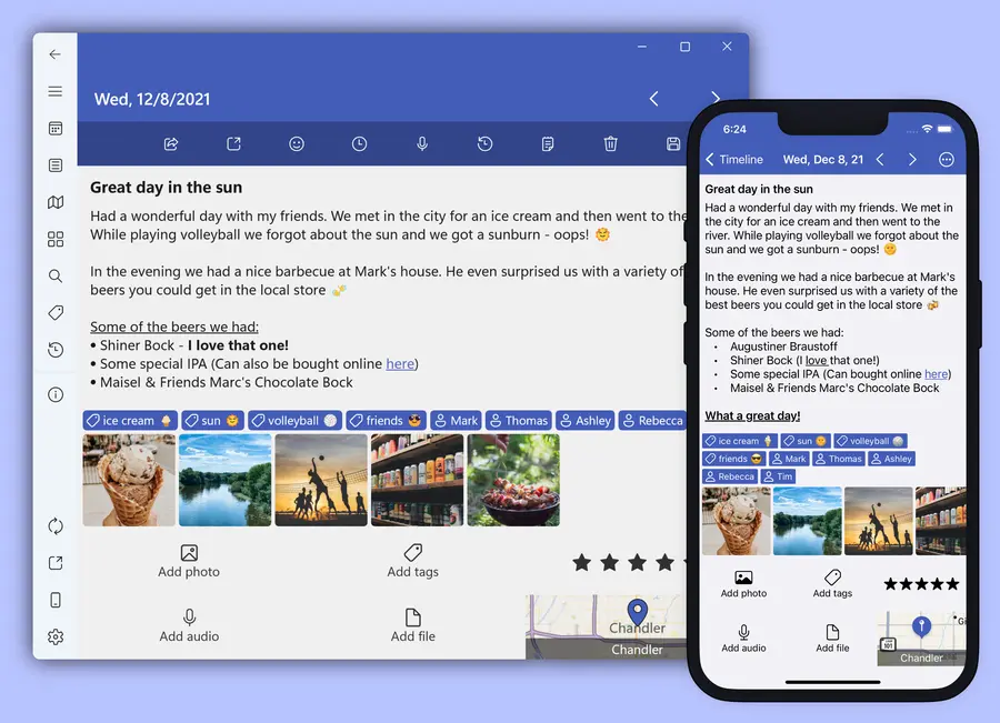Diarium journal app screenshot