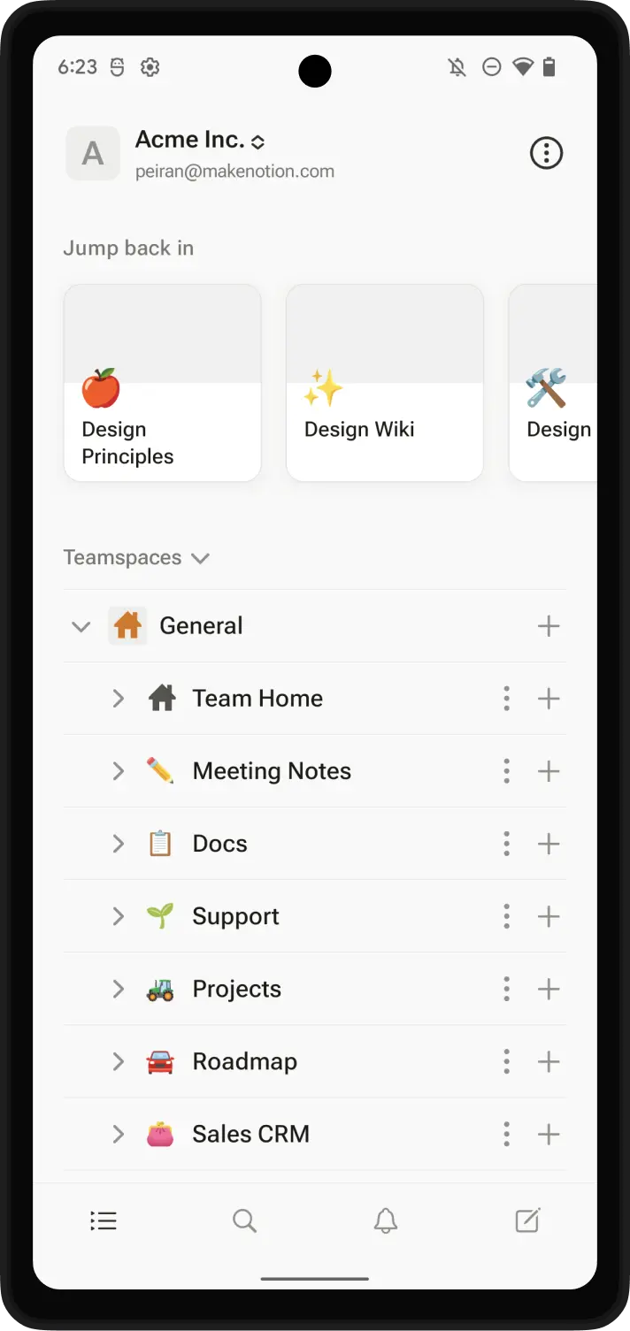 Notion workspace screenshot