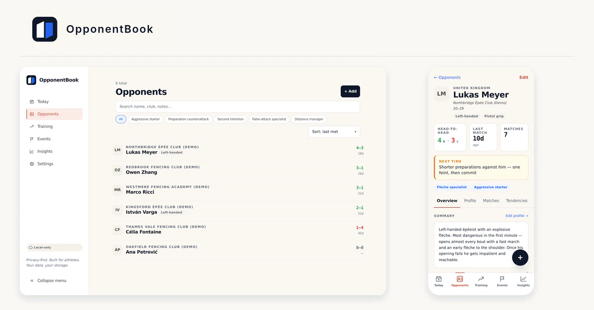 OpponentBook Review: Opponent Notes for Combat & Racket Sports